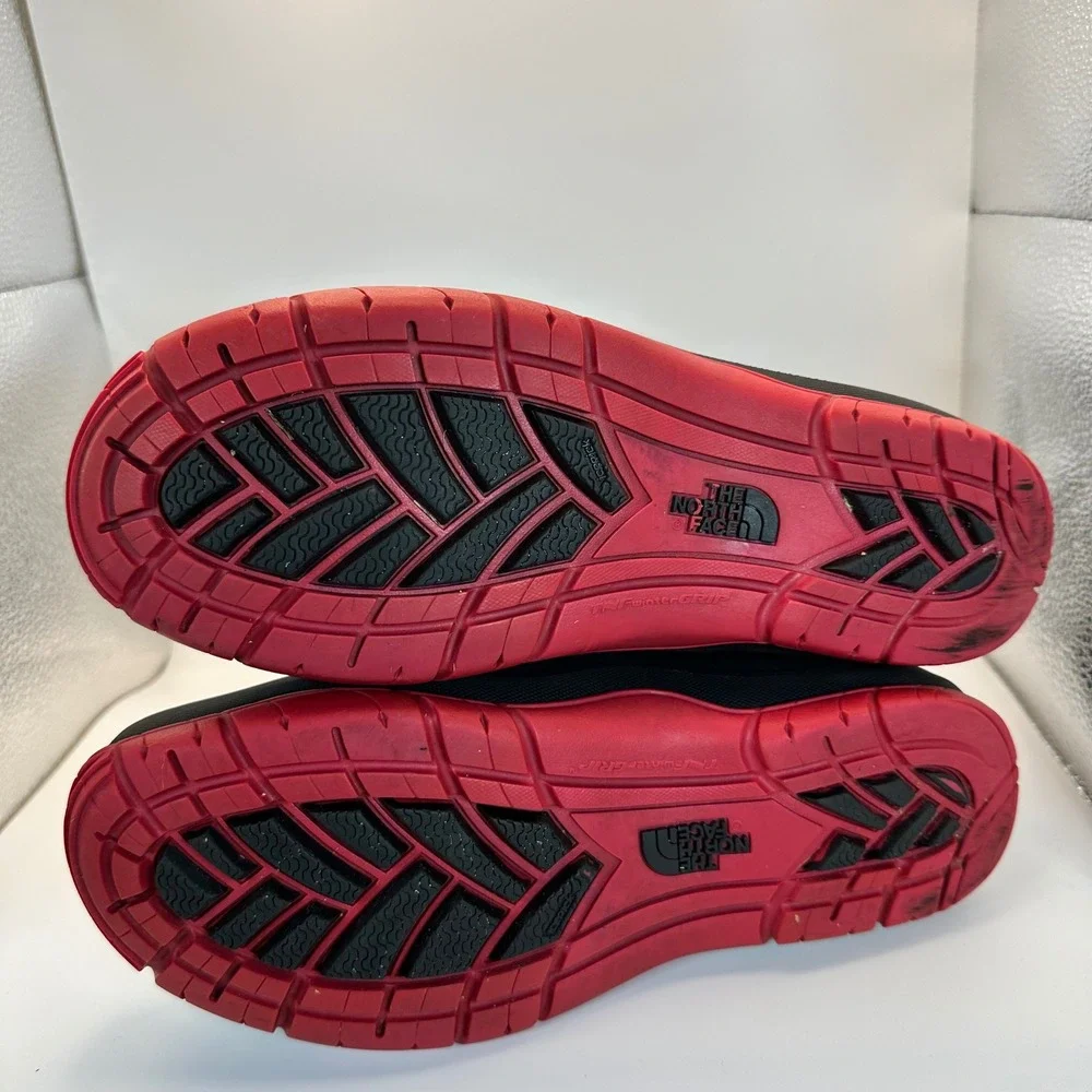 The North Face Winter Boots Women 8 Black Red Waterproof Knit Faux Fur Gorpcore